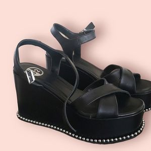 studded platforn wedges